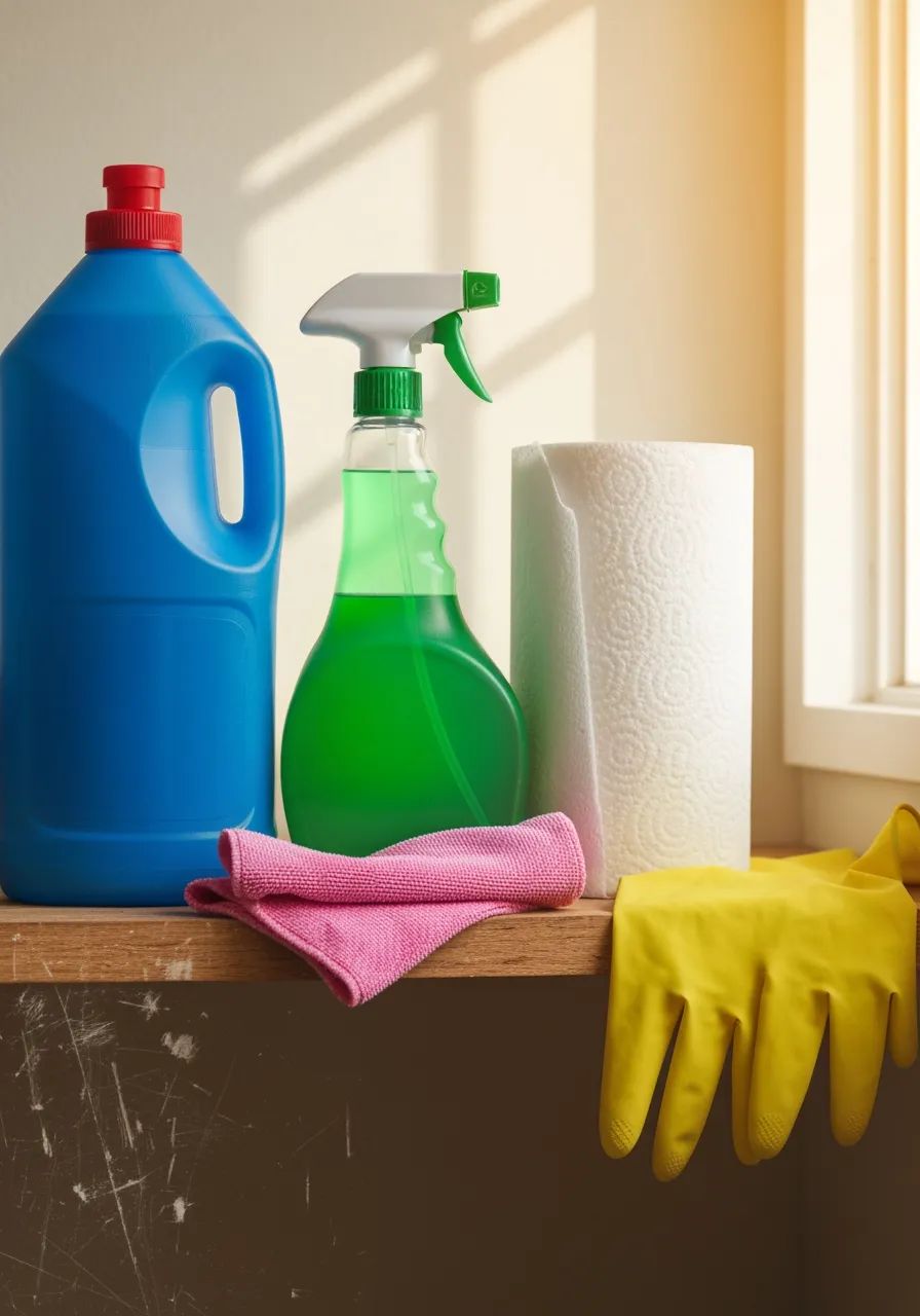 House cleaner preparing a bright Fayetteville Arkansas apartment